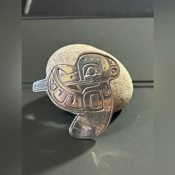 Silver indigenous hummingbirds pendant or brooch. - Picture 3 of 10